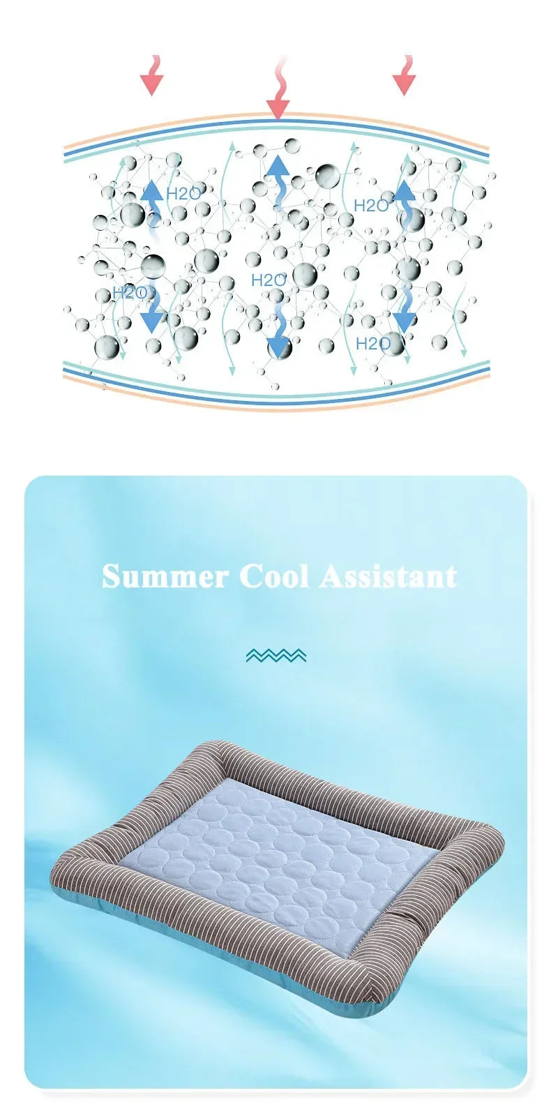 Cooling Pad for Dogs & Cats – Soft Ice Silk Summer Mat