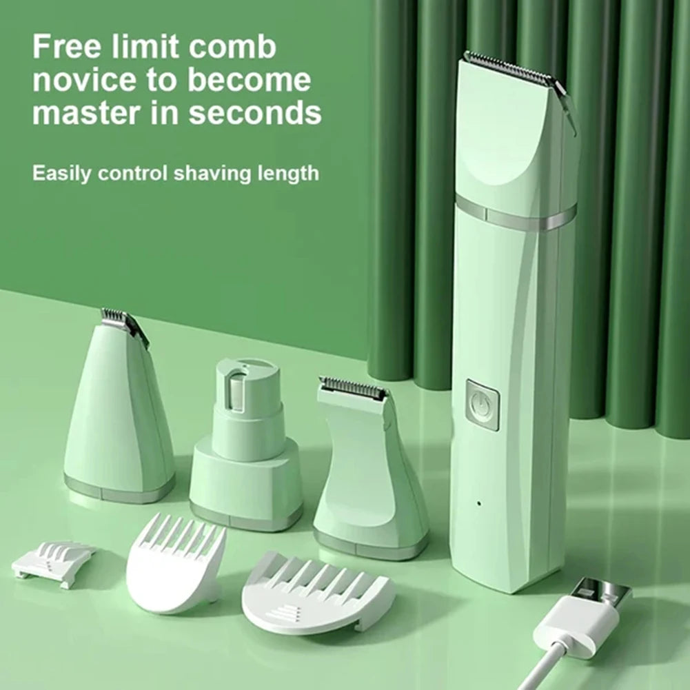 4-in-1 Electric Pet Grooming Kit – USB Rechargeable Dog & Cat Hair Clippers