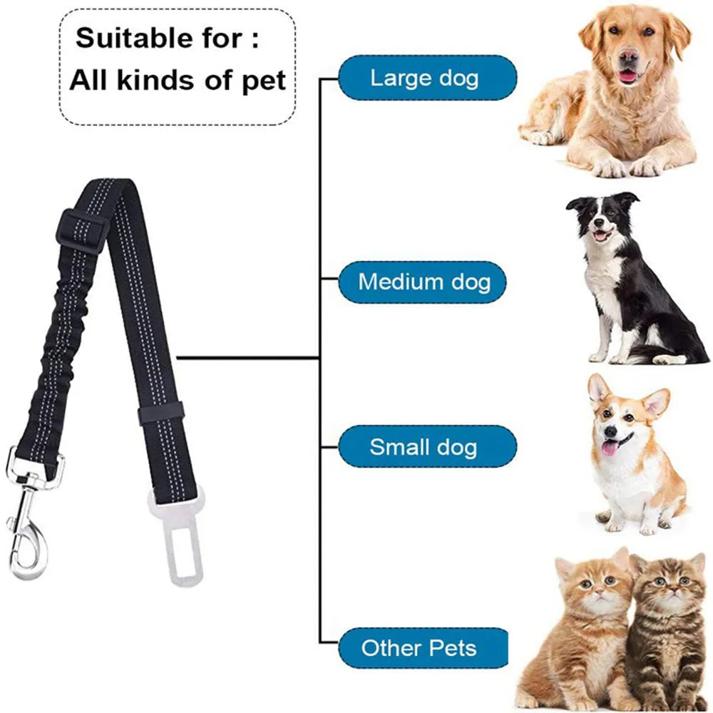 Adjustable Reflective Dog Car Seat Belt Harness