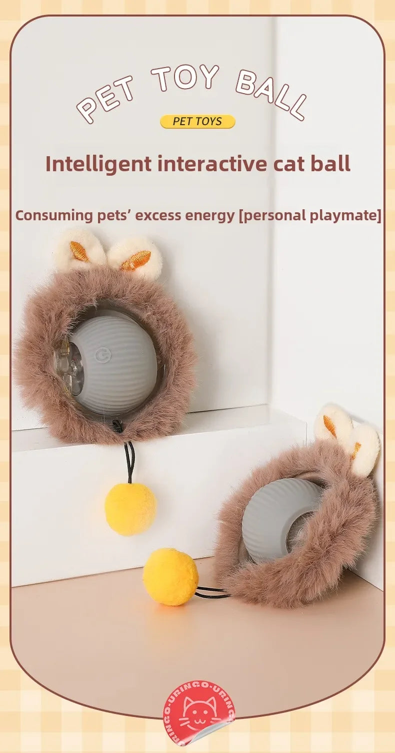 Automatic Rolling Cat Toy Ball – Self-Moving Electric Play Ball for Kittens