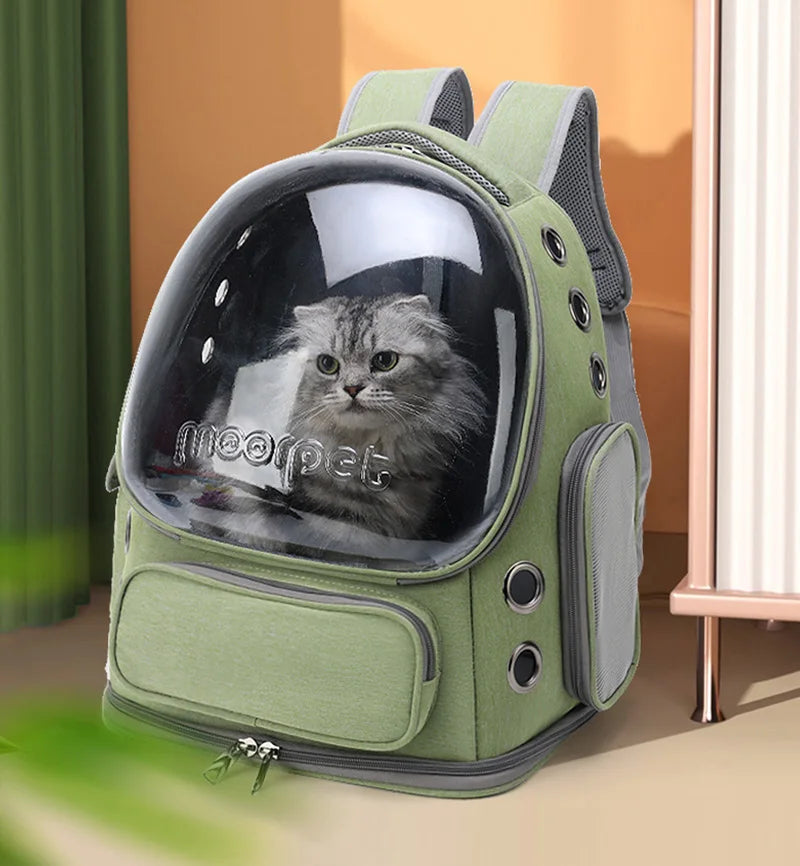 Transparent Pet Carrier Backpack – Breathable Travel Bag for Cats & Small Dogs