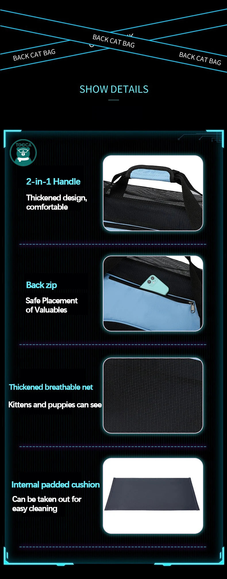 Foldable Mesh Pet Carrier Bag – Portable Travel Handbag for Cats & Small Dogs