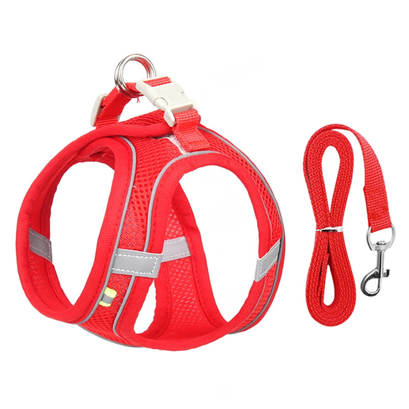 Adjustable Adjustable Dog Harness & Leash Set – For Small Dogs & Cats Set