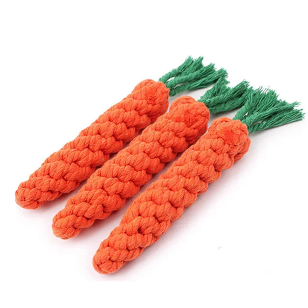 Durable Carrot Rope Dog Chew Toy – Teeth Cleaning & Molar Aid
