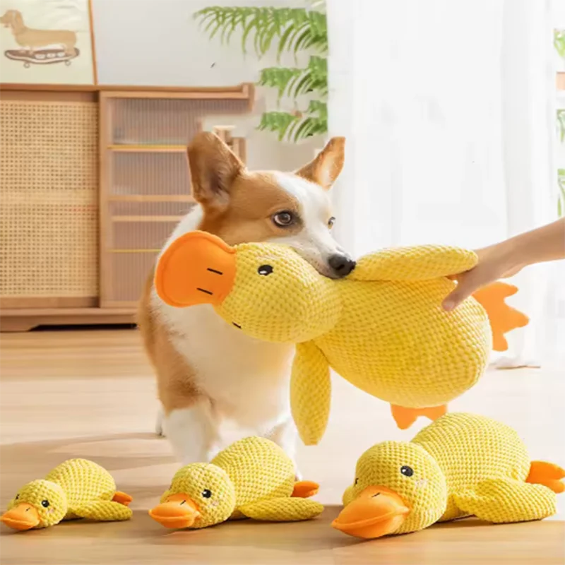 Durable Squeaky Duck Plush Toy for Dogs – Calming & Chew-Friendly