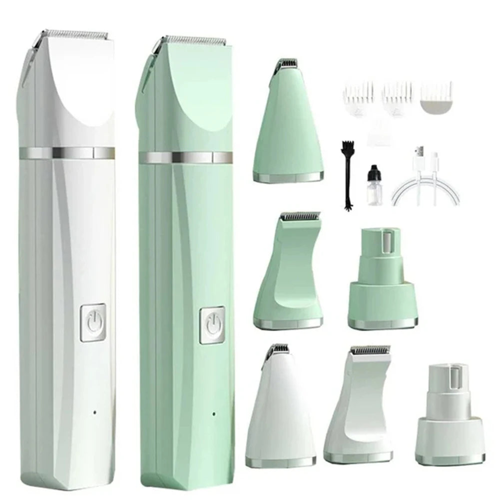 4-in-1 Electric Pet Grooming Kit – USB Rechargeable Dog & Cat Hair Clippers