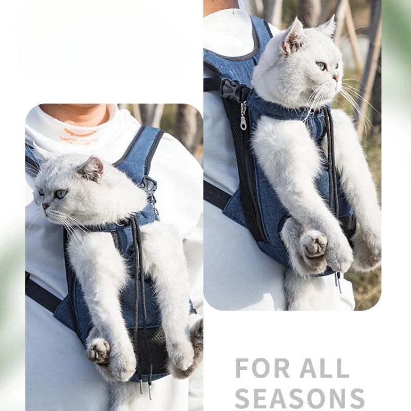 Breathable Pet Carrier Backpack – Front Travel Bag for Small Dogs & Cats