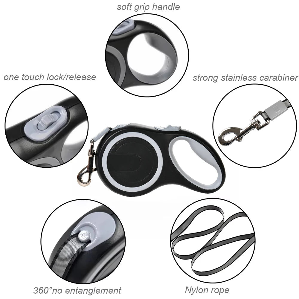 Adjustable Retractable Dog Leash for Small and Large Dogs