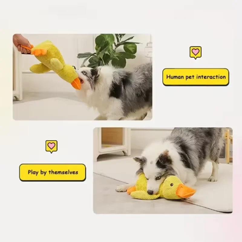 Durable Squeaky Duck Plush Toy for Dogs – Calming & Chew-Friendly