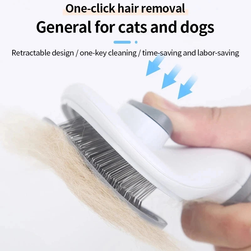 Pet Grooming Comb – Stainless Steel Brush for Cats & Long-Hair Dogs