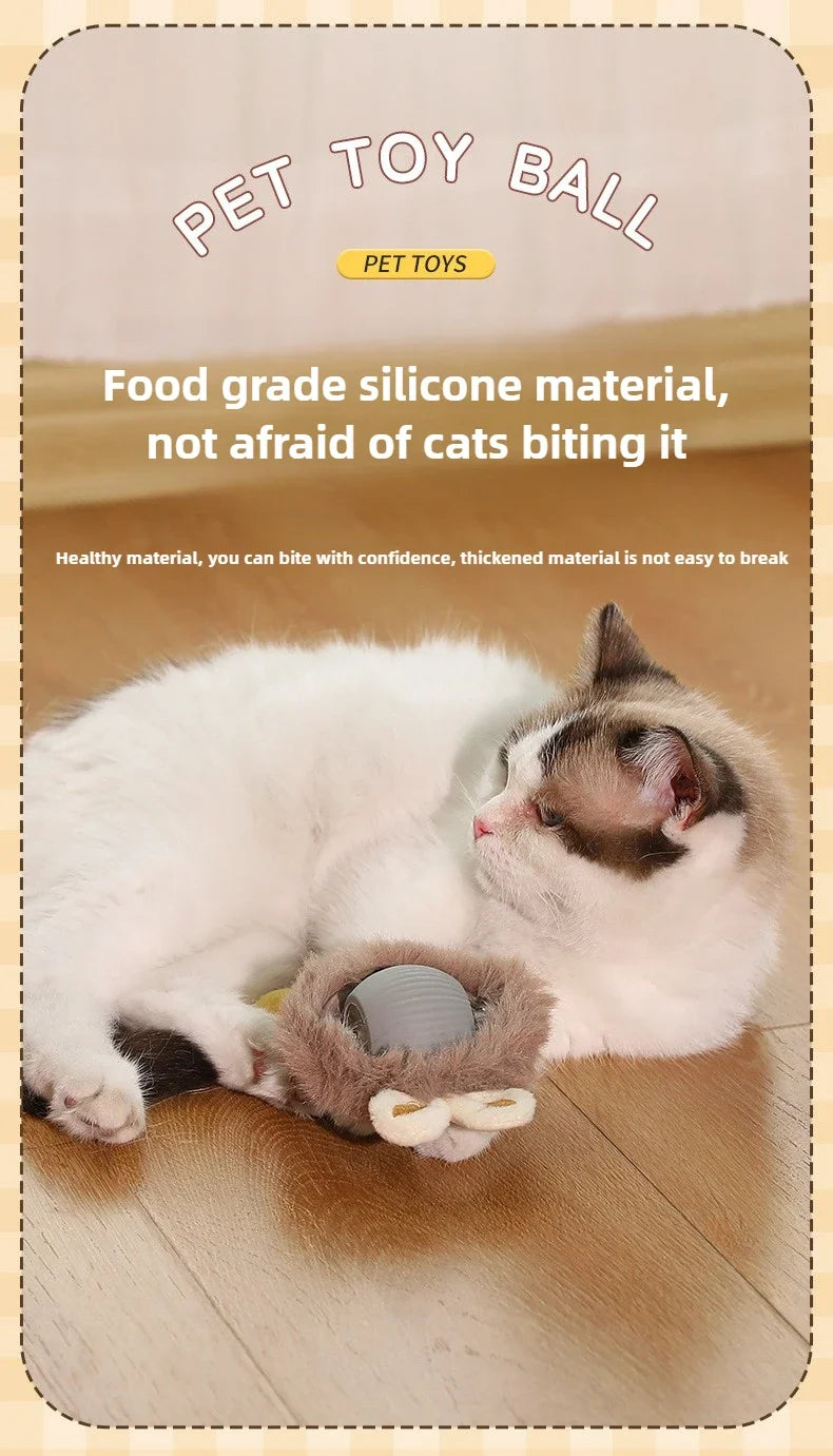 Automatic Rolling Cat Toy Ball – Self-Moving Electric Play Ball for Kittens