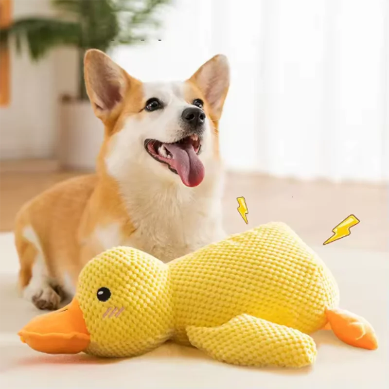 Durable Squeaky Duck Plush Toy for Dogs – Calming & Chew-Friendly