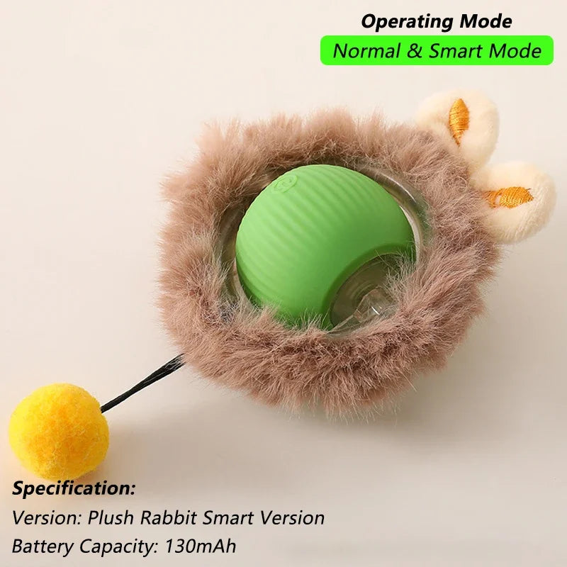 Smart Rolling Cat Toy Ball – Rechargeable with Tail & Motion Sensor