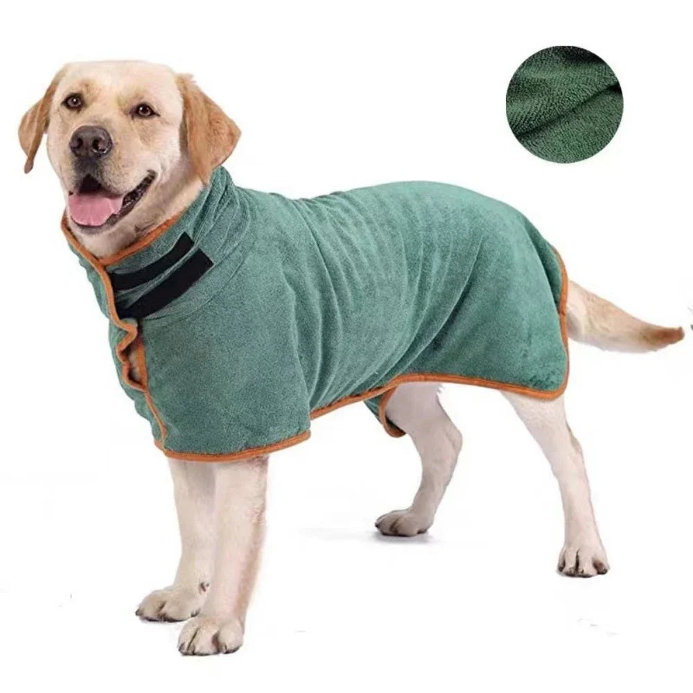 Absorbent Dog Bathrobe – Quick-Dry Pet Towel Wrap for Dogs & Cats