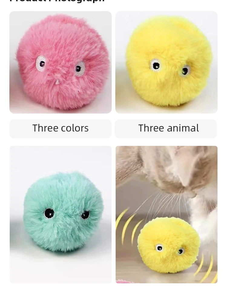 Interactive Plush Electric Catnip Ball Toy with Sound