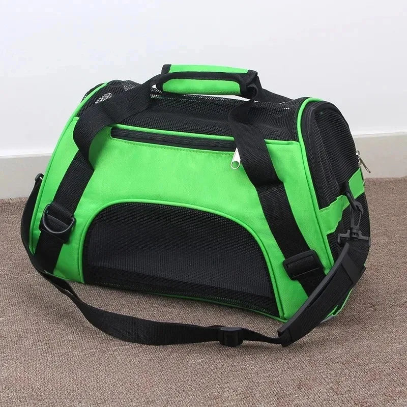 Foldable Mesh Pet Carrier Bag – Portable Travel Handbag for Cats & Small Dogs