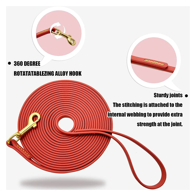 Waterproof PVC Dog Training Leash – 3M/6M/9M Long, Easy-Clean Lead