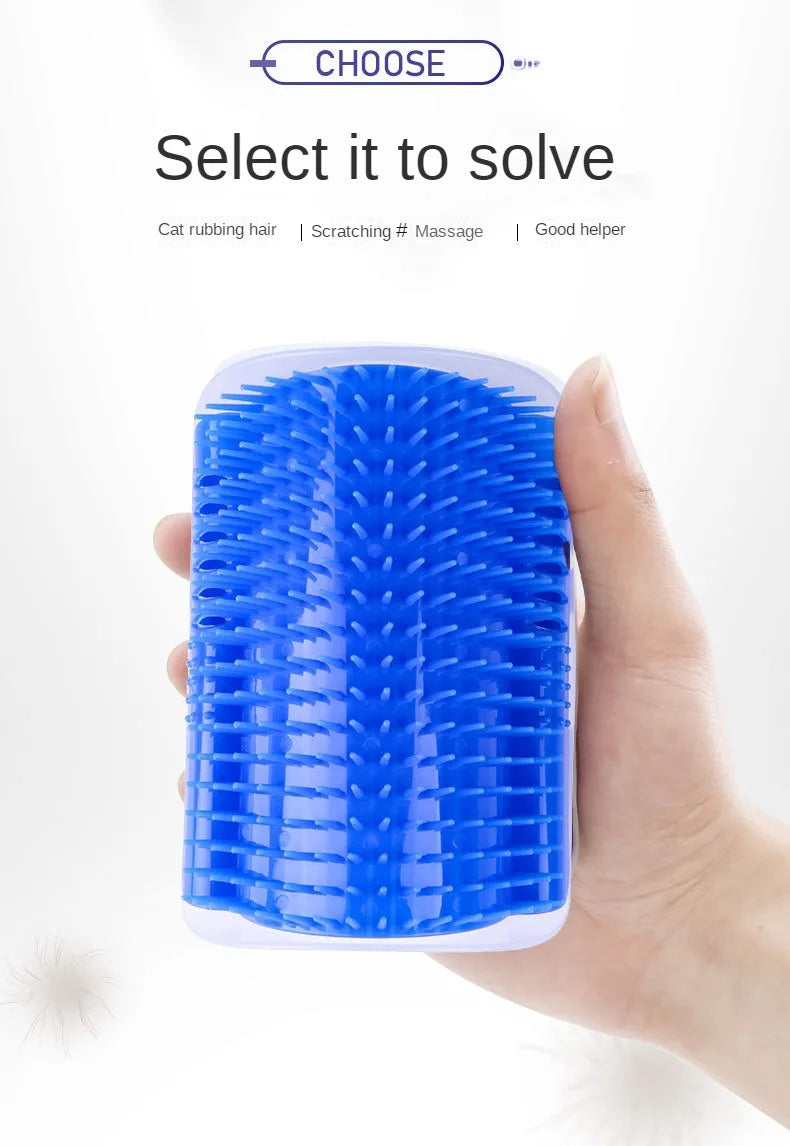 Cat Wall Corner Self-Grooming Brush with Bristles