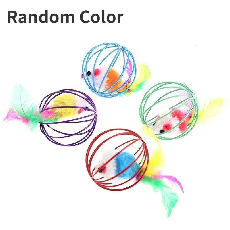 Random Color Mouse Ball Cage Toy for Kittens