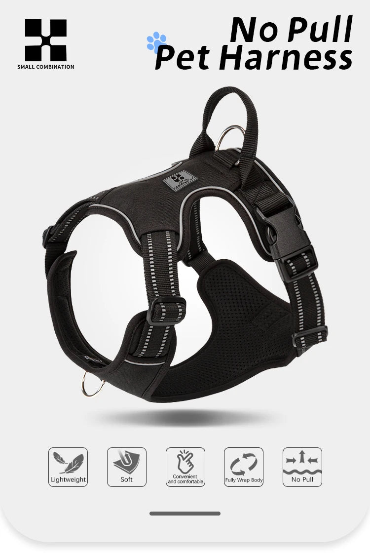 Personalized No-Pull Reflective Padded Dog Harness