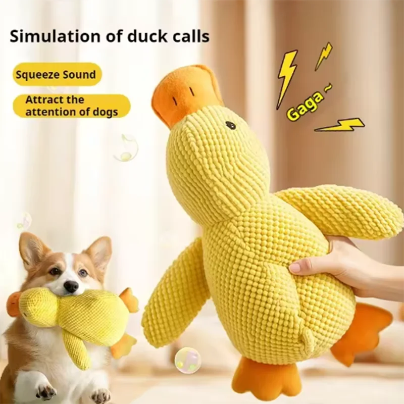 Durable Squeaky Duck Plush Toy for Dogs – Calming & Chew-Friendly