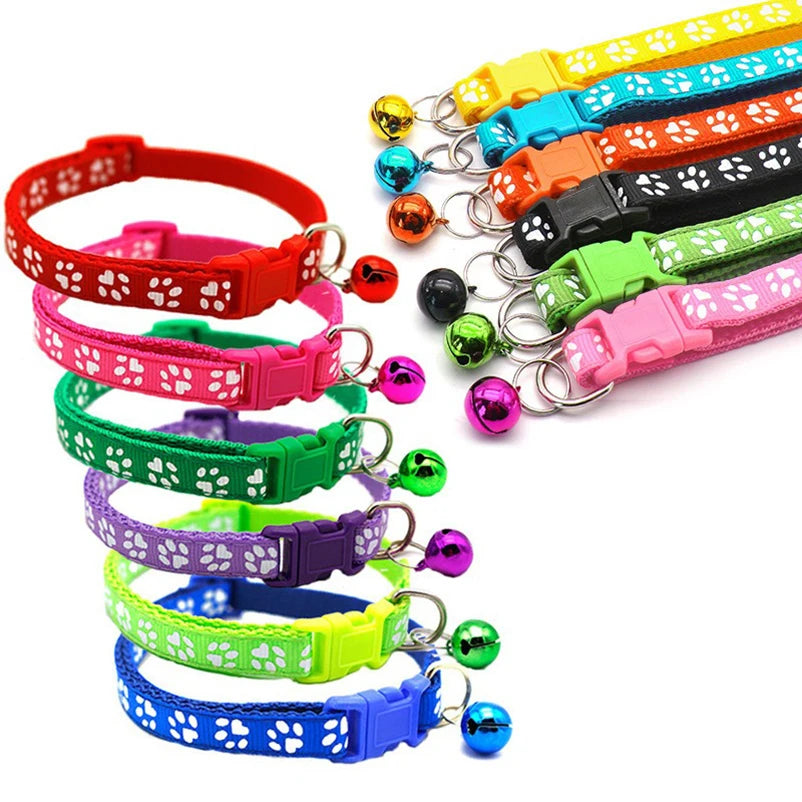 Cat Bell Collar – Adjustable Printed Pet Necklace, Multi-Color Options
