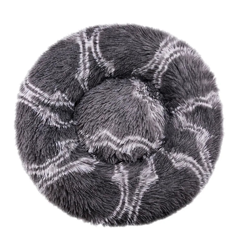 Round Plush Pet Bed – Winter Warm Sofa for Cats & Dogs