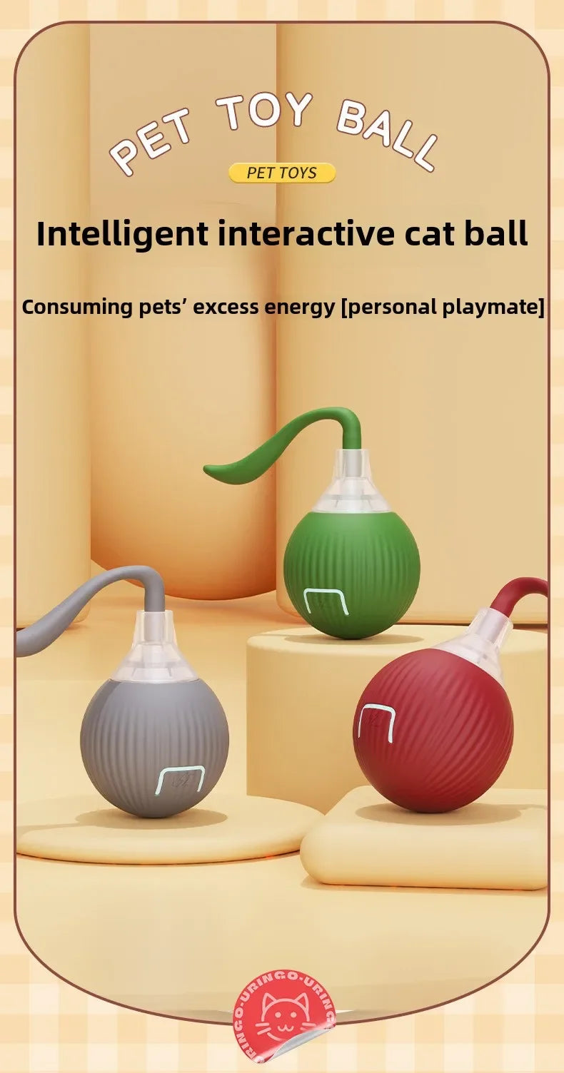 Automatic Rolling Cat Toy Ball – Self-Moving Electric Play Ball for Kittens