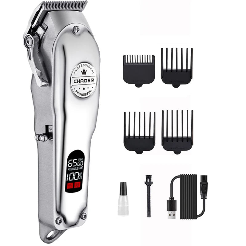 Professional Pet Hair Clipper – All-Metal Rechargeable Dog & Cat Grooming Trimmer