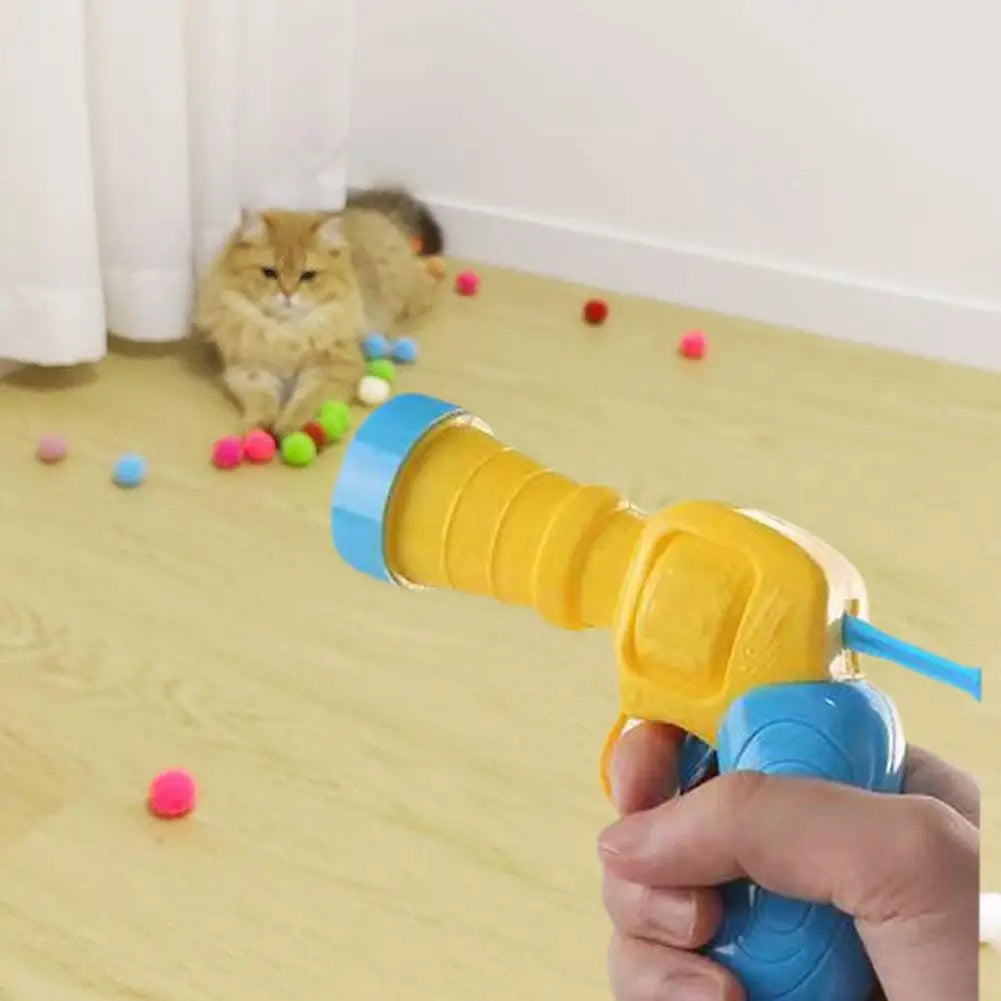 Interactive Plush Ball Launcher Toy for Cats – Mini Shooting Game