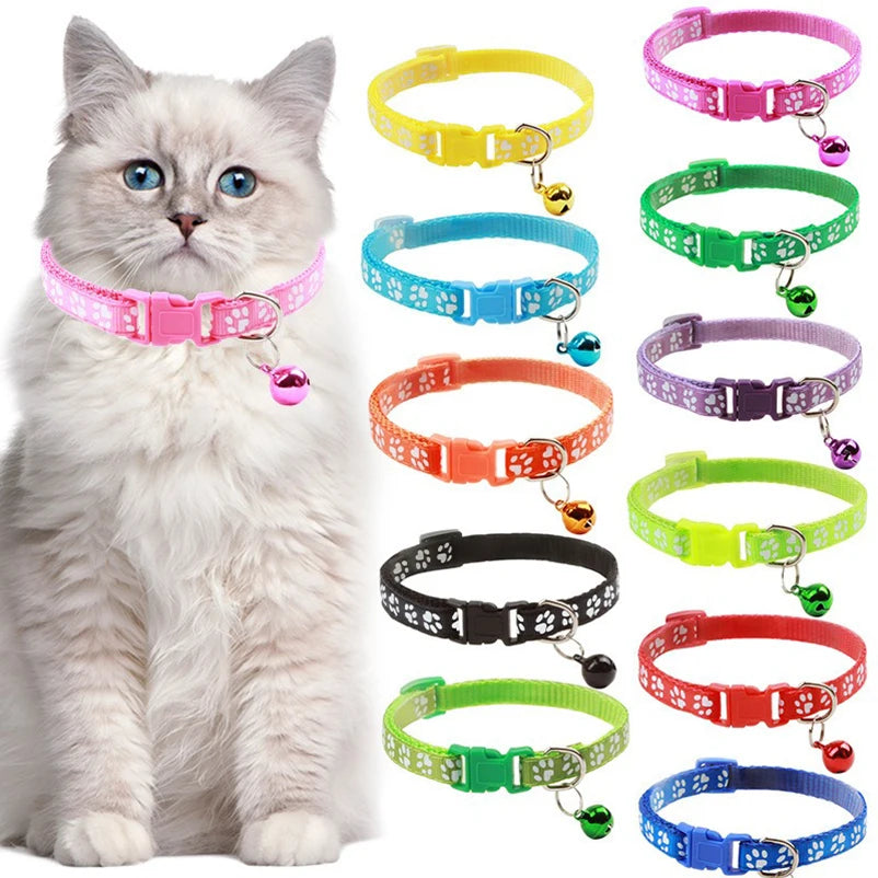 Cat Bell Collar – Adjustable Printed Pet Necklace, Multi-Color Options