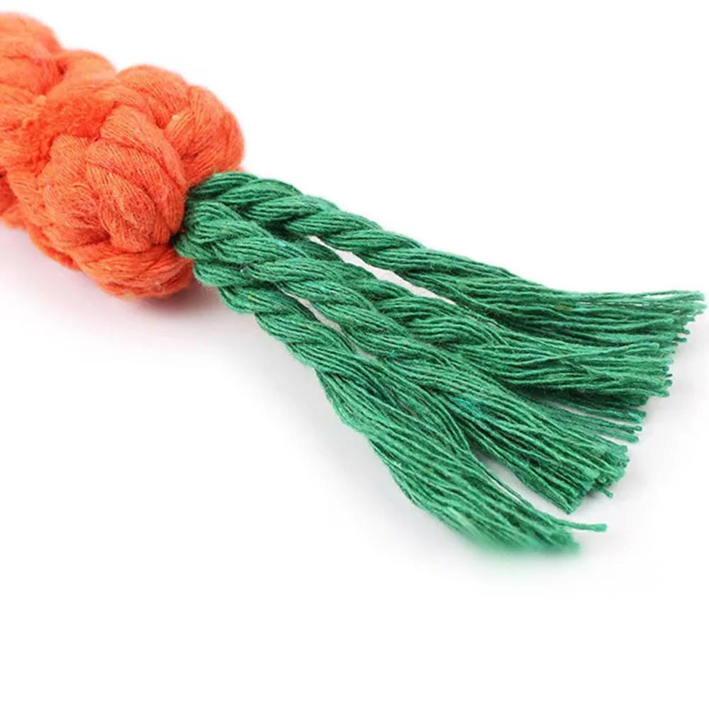 Durable Carrot Rope Dog Chew Toy – Teeth Cleaning & Molar Aid
