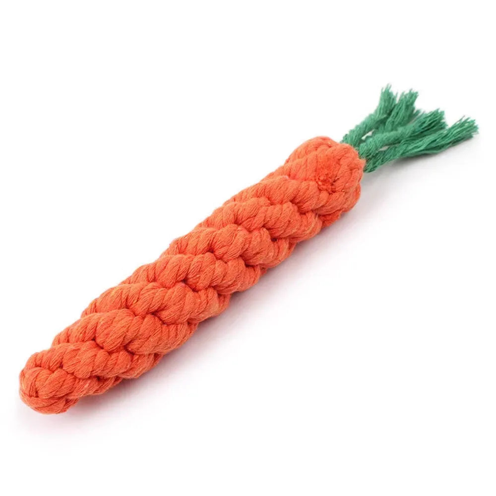 Durable Carrot Rope Dog Chew Toy – Teeth Cleaning & Molar Aid
