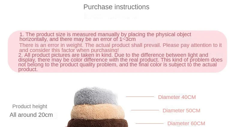 Plush Round Pet Bed – Warm, Washable Nest for Cats & Small Dogs