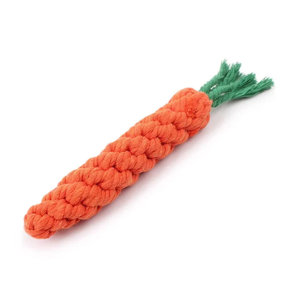 Durable Carrot Rope Dog Chew Toy – Teeth Cleaning & Molar Aid
