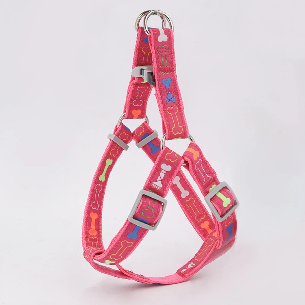 Colorful Bone Tripod Dog Harness