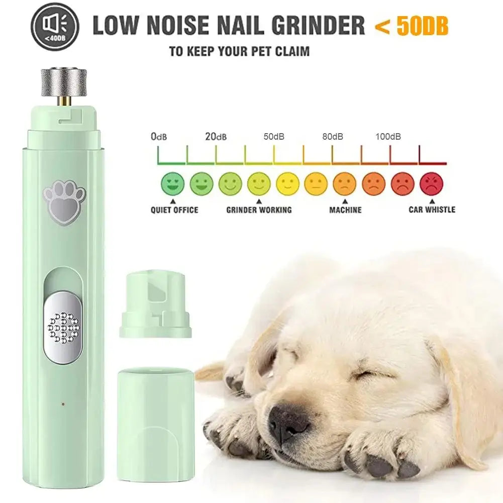 Rechargeable Electric Dog Nail Grinder – Painless Pet Nail Trimmer with Polisher