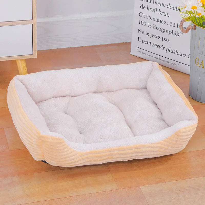 Winter Square Pet Bed – Soft Waterproof House for Dogs & Cats