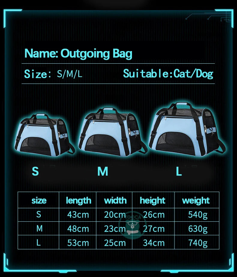 Foldable Mesh Pet Carrier Bag – Portable Travel Handbag for Cats & Small Dogs