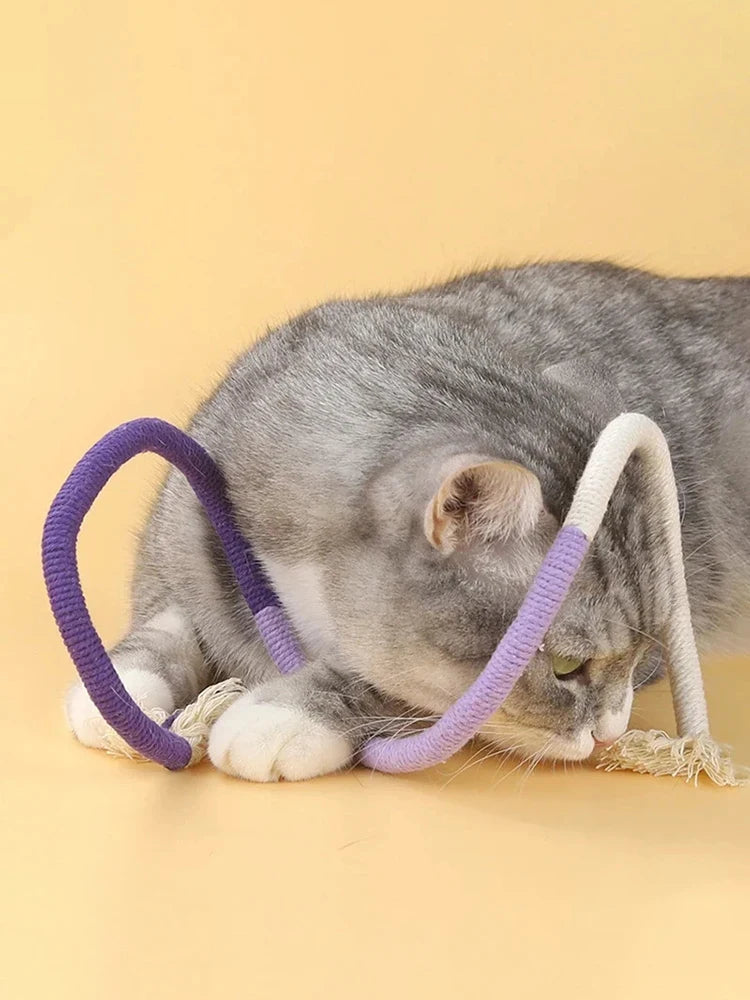 Cat Chew Rope Toy with Catnip – Safe Teeth Cleaning Toy