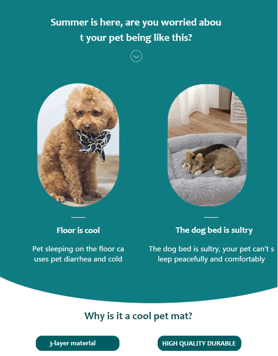 Summer Cooling Mat for Dogs & Cats – Durable Ice Pad Blanket