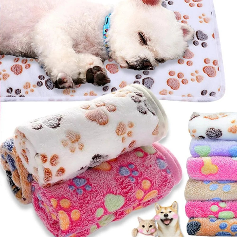 Soft Fluffy Pet Blanket – Warm Cartoon Mat for Cats & Dogs