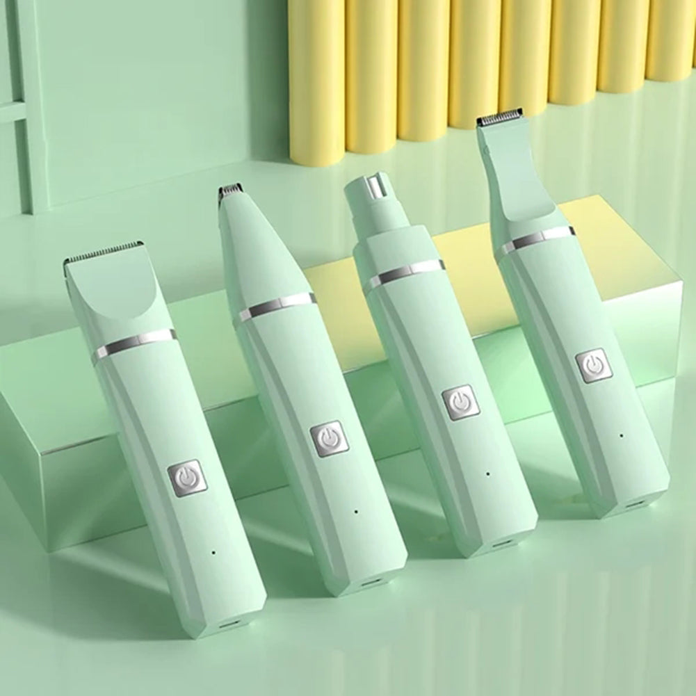 4-in-1 Electric Pet Grooming Kit – USB Rechargeable Dog & Cat Hair Clippers