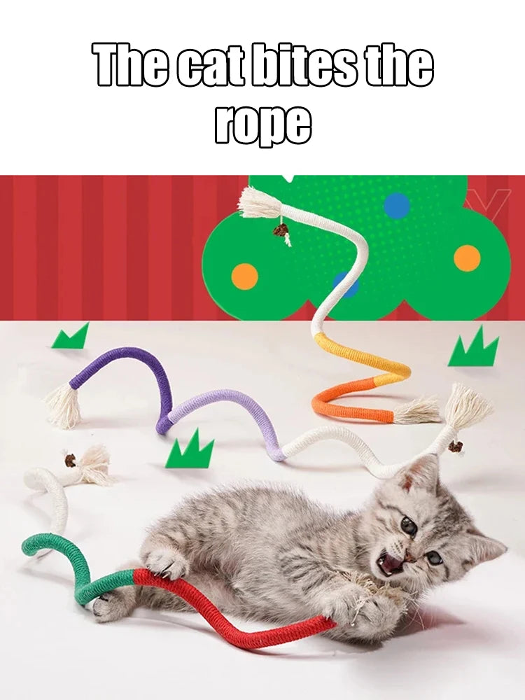Cat Chew Rope Toy with Catnip – Safe Teeth Cleaning Toy