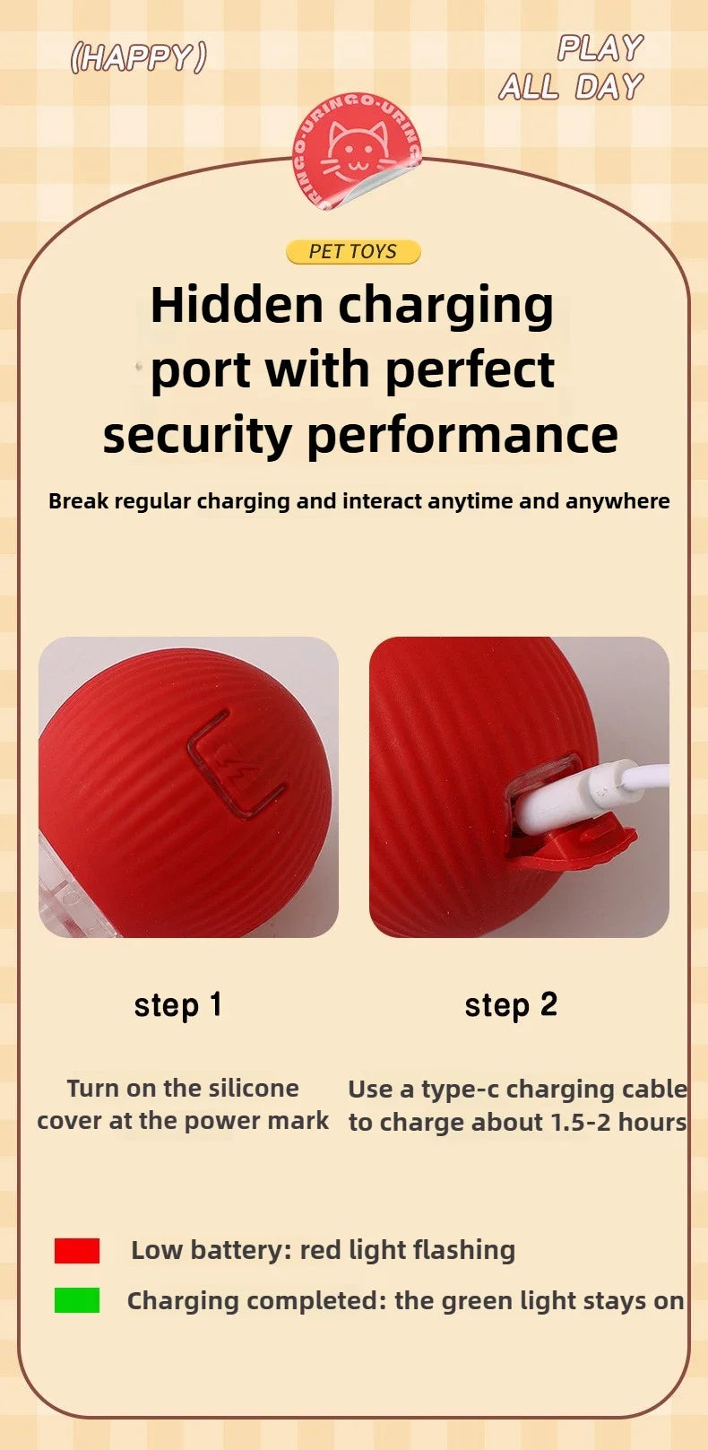 Automatic Rolling Cat Toy Ball – Self-Moving Electric Play Ball for Kittens