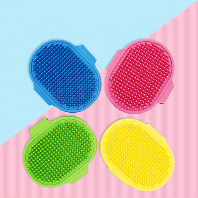 Soft Silicone Pet Bath Brush – Dog & Cat Hair Remover and Massage Comb