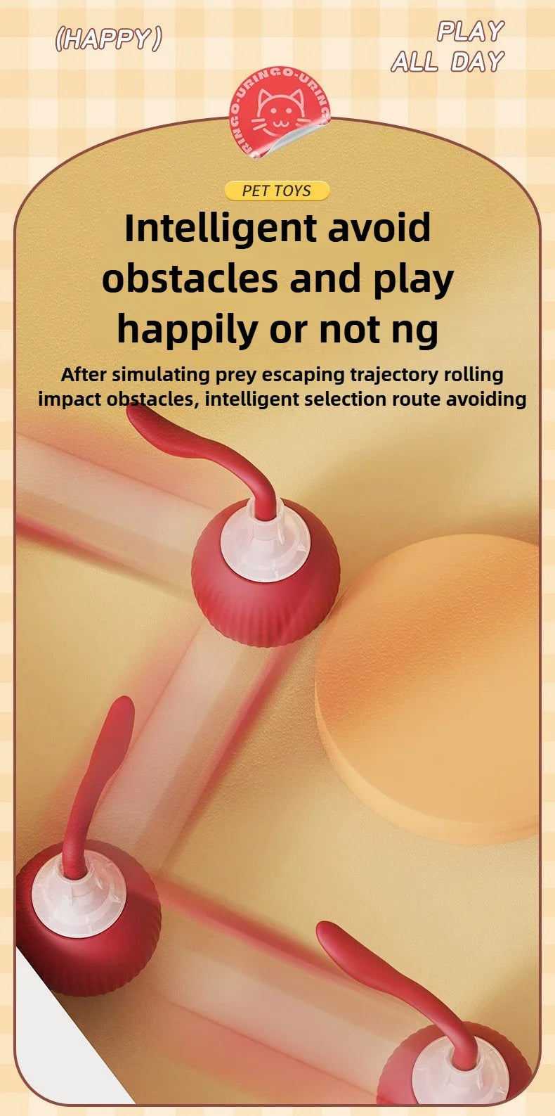 Automatic Rolling Cat Toy Ball – Self-Moving Electric Play Ball for Kittens