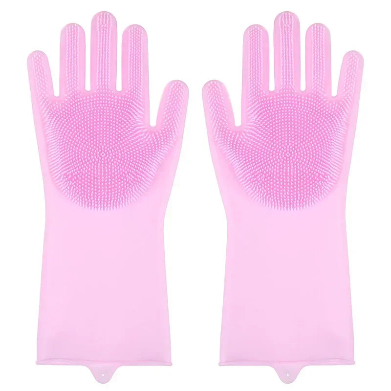Pet Grooming & Bathing Gloves – Silicone Hair Removal Scrubber for Dogs & Cats