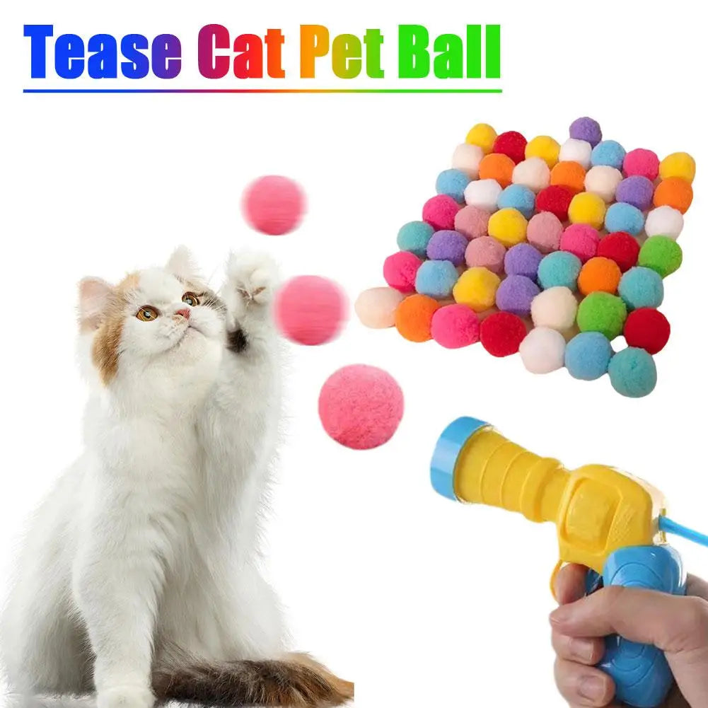 Interactive Plush Ball Launcher Toy for Cats – Mini Shooting Game