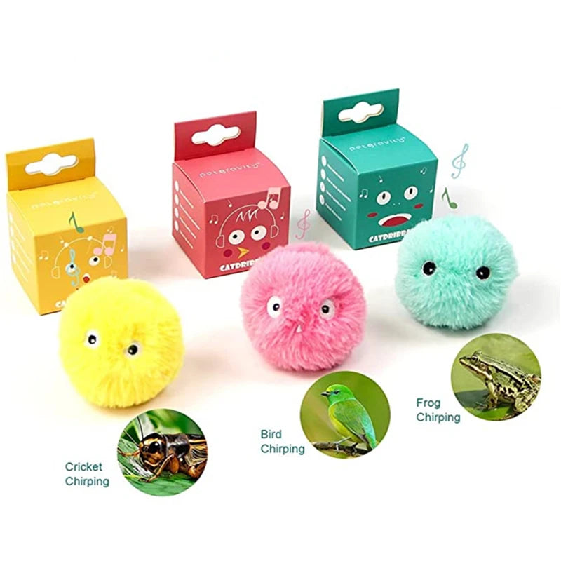 Interactive Plush Electric Catnip Ball Toy with Sound